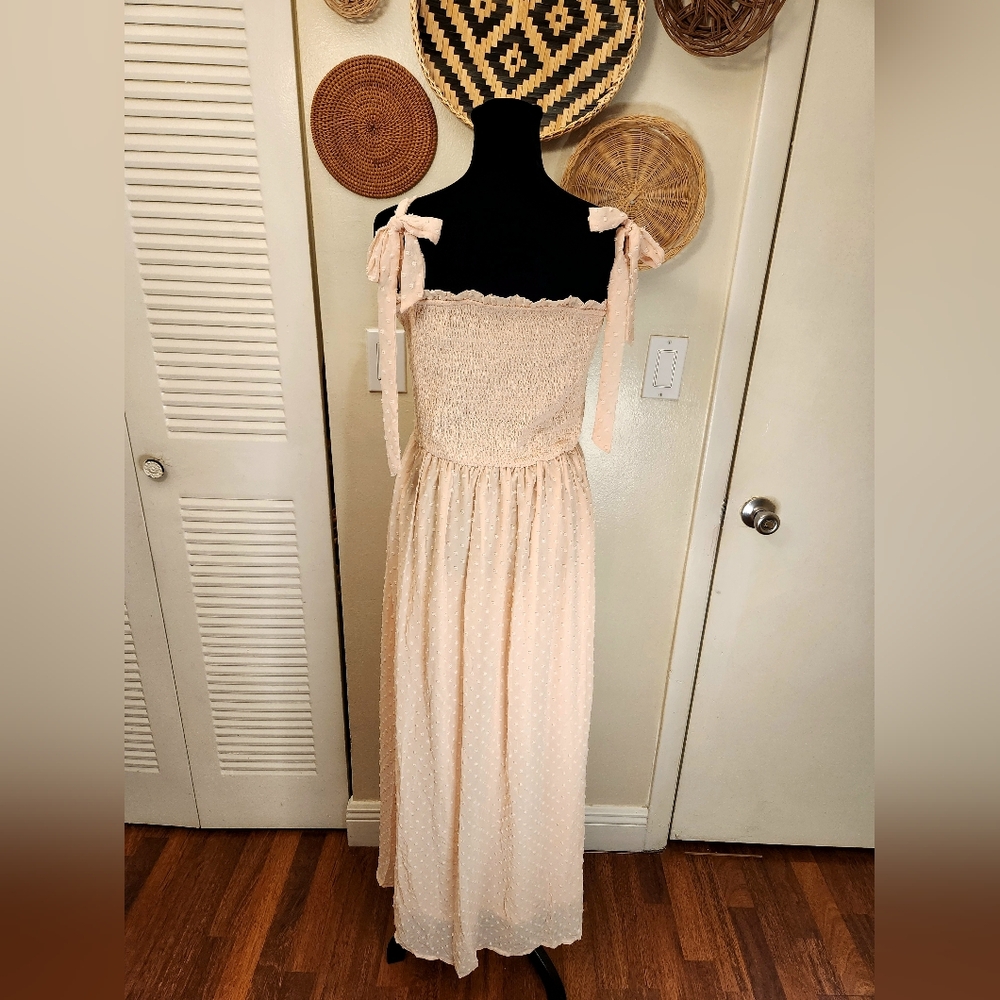 Sleeveless Smocked Maxi Dress With Side Split - Picture 6 of 9